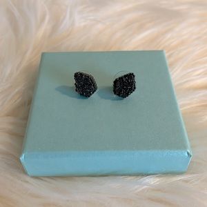 Kendra Scott Black Drusy Gunmetal Stud Earrings